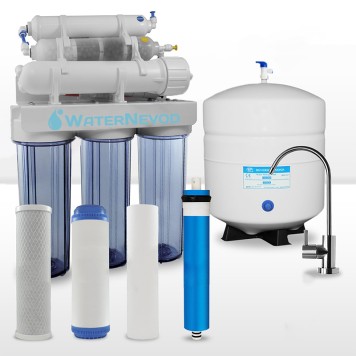 Система обратного осмоса WN RO-50M с баком на 8 литров, краном для чистой воды, 200 л/сут